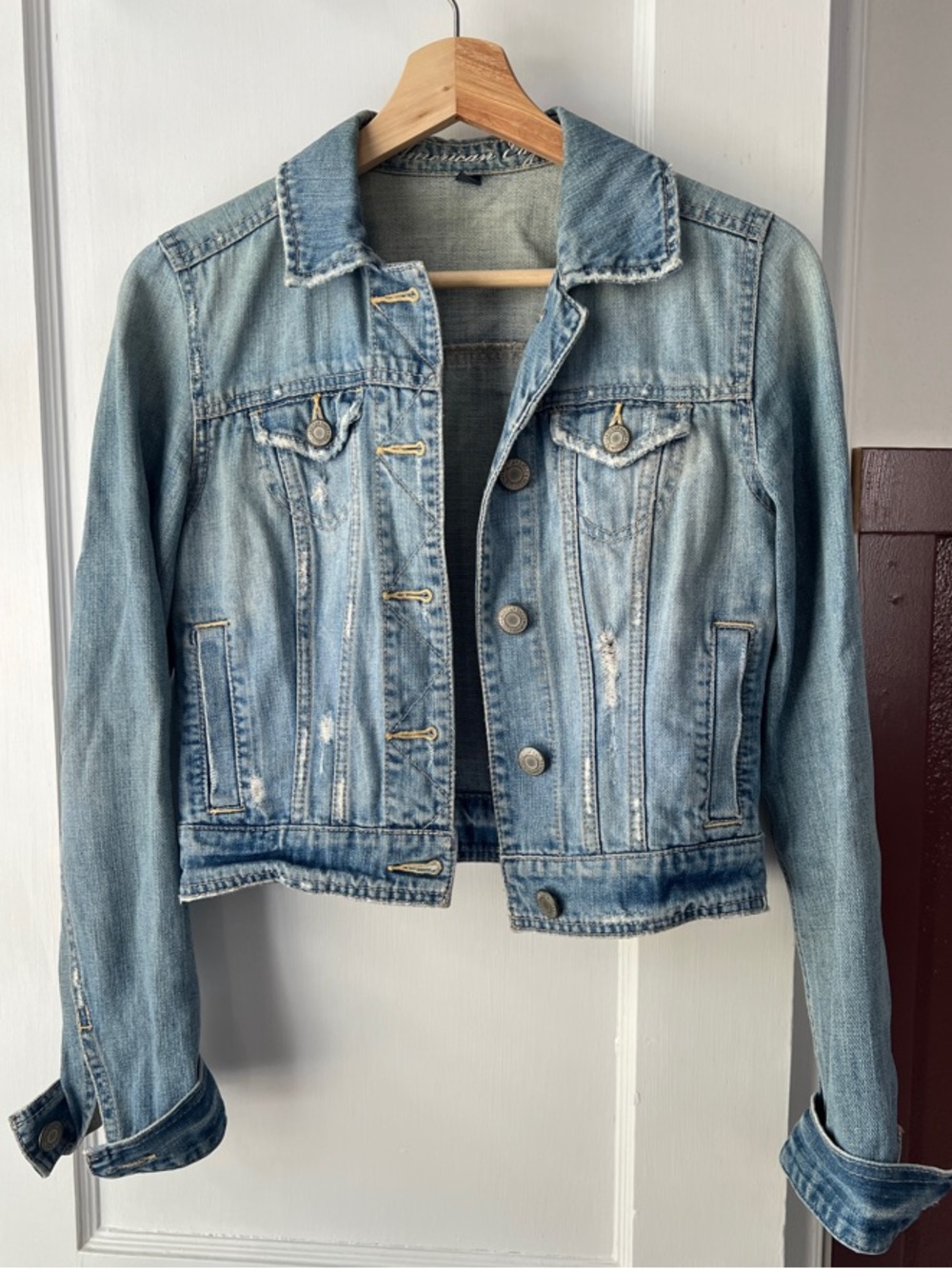 American Eagle Light Blue Denim Jacket - Women's Classic Jean Coat